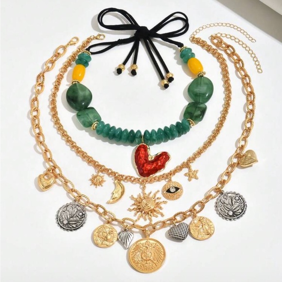 Boho Necklace Set Q889 - Picture 3 of 8